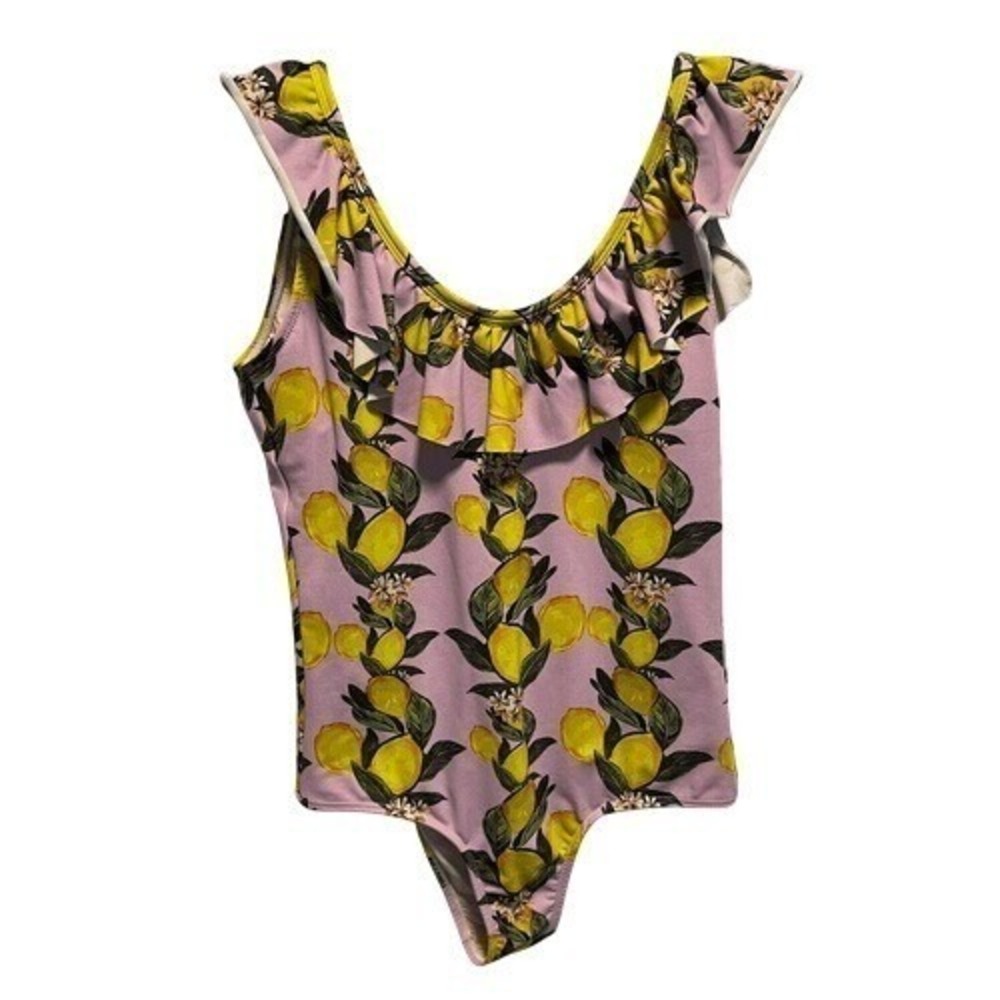 Verdelimón Lemon Print Ruffle One-Piece‎ Swimsuit S